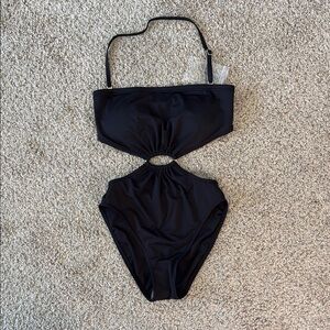 NWT MICHAEL Michael Kors Black Cutout Swimsuit Sz 8 🖤